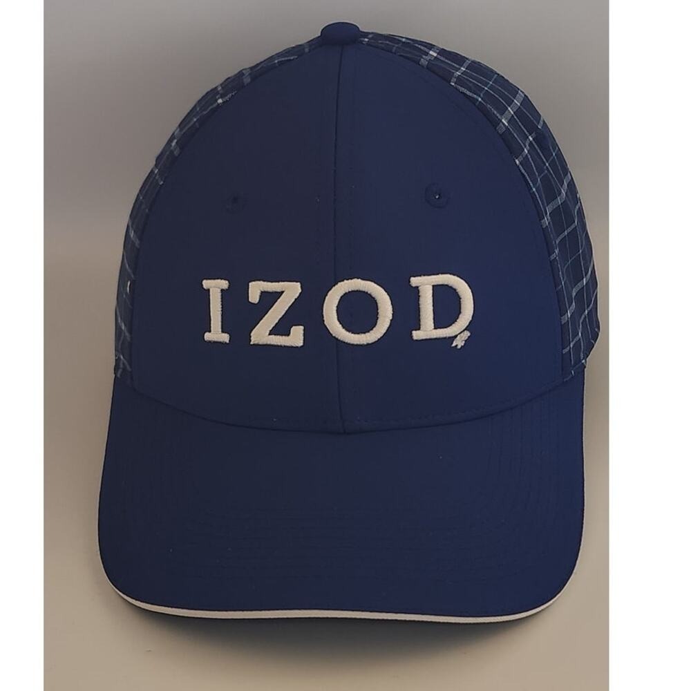 Izod Golf Blue Plaid‎ Hat EUC One Size Fits Most